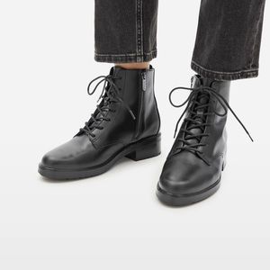 Everlane black leather utility boot